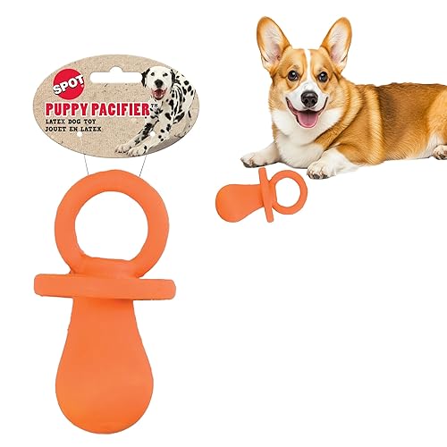 Ethical Puppy Pacifier 4-Inch Latex Dog Toy, Colors May Vary