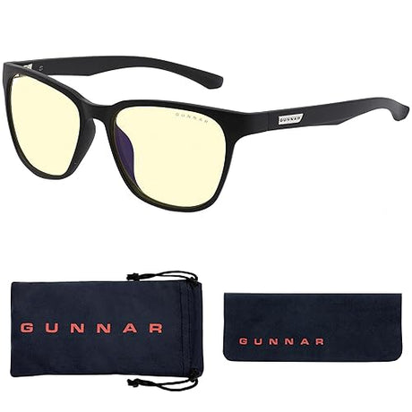 Gunnar Optiks Blue Light Blocking Glasses for Gaming & Computer Onyx Frame Amber Lens