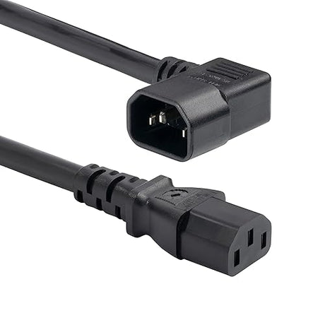 StarTech.com 6ft (1.8m) Heavy Duty Power Cord, Right Angle IEC 60320 C14 to C13, PDU Power Cord, 15A 250V, 14AWG, Heavy Gauge Power Cable - UL Listed (8745-4600-POWER-CORD)