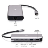C2G USB-C® 4.0 6-in-1 Mini Docking Station with HDMI®, USB-A, Ethernet, and USB-C® 85W– 8K 60HZ