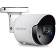 TRENDnet Indoor Outdoor 5MP H.265 PoE Bullet Network Camera, IP66 Rated Housing, IR Night Vision up to 30m (98 ft.), Security Surveillance Camera, microSD Card Slot (up to 256GB), White, TV-IP1514PI