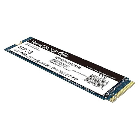 TEAMGROUP MP33 PRO 1TB SLC Cache 3D NAND TLC NVMe 1.3 PCIe Gen3x4 M.2 2280 Internal Solid State Drive SSD (Read Speed up to 2100MB/s) TBW>600TB Compatible with Laptop & PC Desktop TM8FPD001T0C101 1TB Gen3x4 Read 2,100mb/S