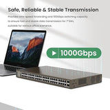 Tenda TEG1050F, 48 Port Gigabit Switch, Unmanaged Ethernet Switch with 48 Gigabit Ports & 2 SFP Slots, Plug & Play, Desktop/ Rack-Mount, Fanless & Metal Design, Limited Lifetime Protection