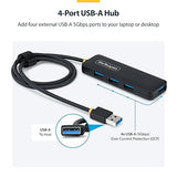 StarTech.com 4-Port USB-A Hub, 5Gbps, Bus Powered, 4X USB-A Mini Hub, Extra Long 2ft/61cm Host Cable, PCR Plastic