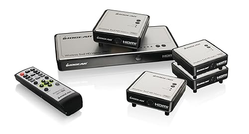 IOGEAR Long Range Wireless 5x2 HDMI Matrix PRO with 3 Additional Receivers