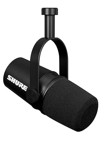 Shure MV7X XLR Dynamic Microphone – Voice-Isolating Cardioid Mic for Podcasting, Vocal Recording & Broadcasting, All-Metal, Black