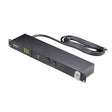StarTech.com 12-Outlet Horizontal Rack Mount Metered PDU, 1U Server Power Strip w/Surge Protector, 8ft/2.4m Power Cable, TAA 12 Outlets | 15A
