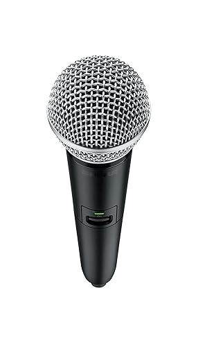 Shure GLXD2+/SM58 Handheld Wireless Transmitter with SM58 Vocal Mic Capsule and SB904 Battery (12-Hour Life) - for use with GLX-D+ Dual Band Wireless Microphone Systems (Receiver Sold Separately) SM58 Dual Band