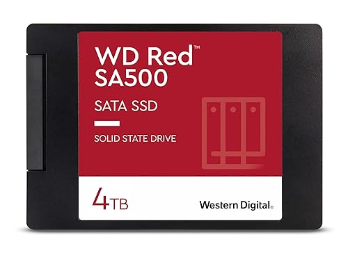 Western Digital 4TB WD Red SA500 NAS 3D NAND Internal SSD Solid State Drive - SATA III 6 Gb/s, 2.5/7mm, Up to 560 MB/s - WDS400T2R0A