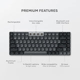 Satechi SM1 75% Mechanical Keyboard for Mac and Windows, LED Backlit Bluetooth Keyboard, 84 Keys Compact Wireless, Gaming, for Mac and Windows - Dark Gray/Gray 84 Keys Dark Gray/ Gray