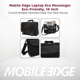 Mobile Edge ECO-Friendly Laptop Messenger Bag for Men and Women, for 14.1 PC and Compatible with MacBook 15, Cotton Canvas, Black