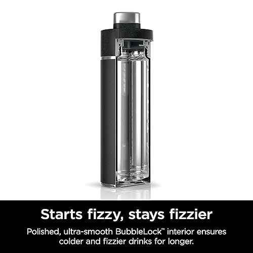 Ninja Thirsti 24oz Travel Bottle for Sparkling Drinks, Fizzier Longer, Leak Proof, 24 Hours Cold, Dishwasher Safe, Insulated Tumbler, Black, DW2401CBK (Canadian Version) Black 24 Ounces