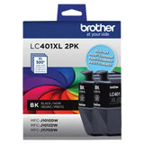 Brother High Yield Black Ink Cartridge 2pk For Mfc-j1010dw Mfc-j1170dw