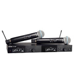 Shure SLXD24D/B58 Dual Channel Digital Wireless Microphone System - Includes Two SLXD2 Handheld Transmitters with BETA 58A Vocal Mic Capsules, SLXD4D Rack Mount Receiver | G58 Band (SLXD24D/B58-G58)