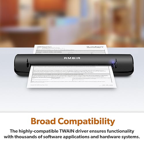 Ambir TravelScan Pro 600 (PS600-AS) Simplex Document Scanner and Card Scanner