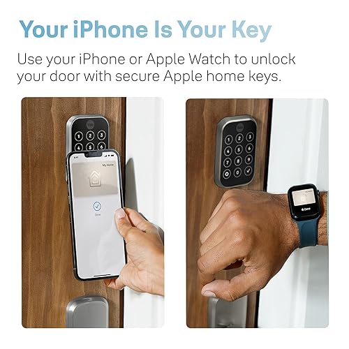Yale Assure Lock 2 Plus Apple Home Keys, Nickel Keyless Entry Door Lock with Keypad for Code Entry Lock and Auto-Unlock (No Wi-Fi) Remote Access Requires Apple Home Hub via HomeKit, ?YRD450-N-BLE-619 Satin Nickel No Wi-Fi