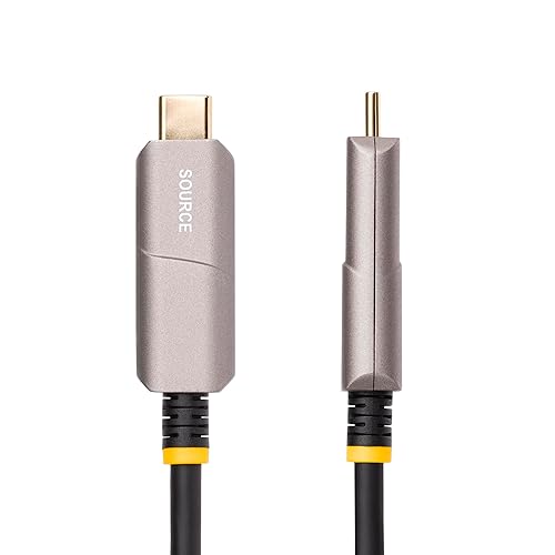 StarTech.com 30ft (9.15m) USB-C to HDMI 2.0 Active Optical Cable (AOC), 4K 60Hz, USB Type-C to HDMI Adapter Cable, CL3 Rated