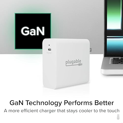 Plugable 140W USB C Charger, GaN Wall Charger for Laptop, PD 3.1 (EPR) Power Adapter, Compatible with MacBook Pro, MacBook Air iPad Pro, Surface and USB-C Devices