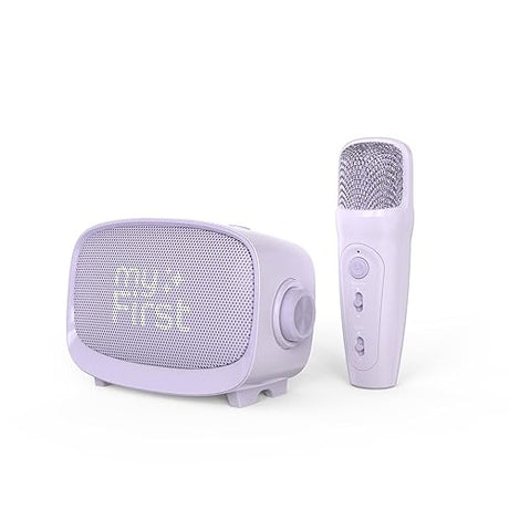 myFirst Voice 2 - Kids Mini Karaoke Machine with Wireless Microphone and Ai Voice Changer for Kids, Portable Bluetooth Speaker, Christmas Toys Gifts for Girls and Boy 3-12 Years Old (Purple)