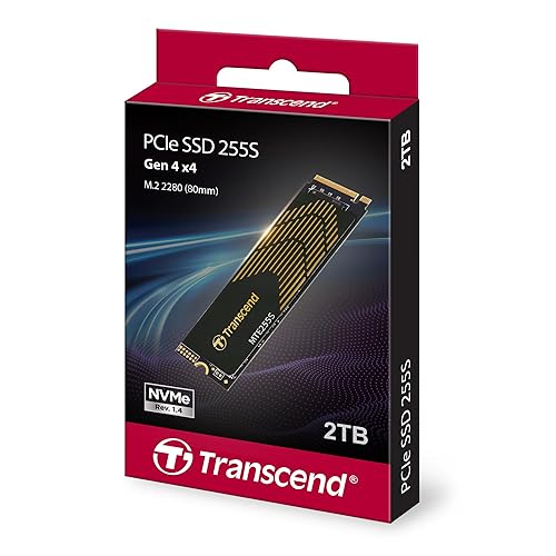 Transcend 2TB Gaming SSD with Heatsink, Up to 7,400MB/s, Compatible with PS5, Desktops, Laptops, M.2 2280 PCIe 4.0 NVMe Gen4x4 Internal Solid State Hard Drive, 3D TLC NAND, High-Speed Internal SSD