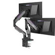 MSI MPG MT201DR V2-Premium RGB Dual Monitor Stand Arms,17-35 Support,VESA Compatible,Adjustable Heavy Duty Gas Spring Mount,44 lbs per Screen Capacity,Clamp&Grommet,Quick Release Plate-Gray