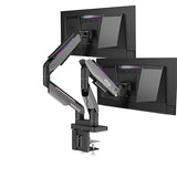 MSI MPG MT201DR V2-Premium RGB Dual Monitor Stand Arms,17-35 Support,VESA Compatible,Adjustable Heavy Duty Gas Spring Mount,44 lbs per Screen Capacity,Clamp&Grommet,Quick Release Plate-Gray