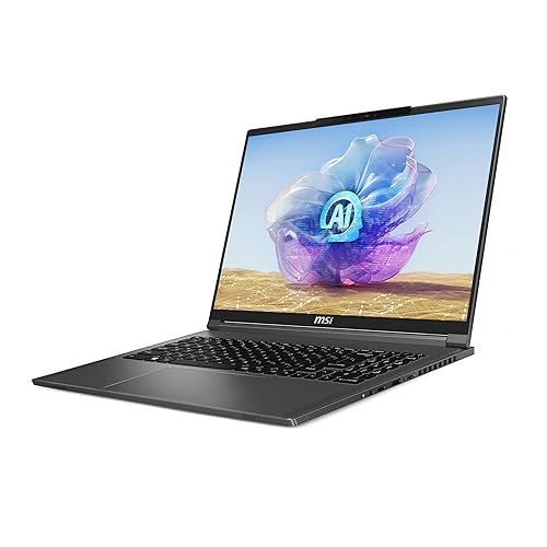 MSI Creator 16 AI Studio Laptop: Intel Ultra 9-185H, 16 UHD+ MiniLED Display, NVIDIA RTX 4090, 64GB DDR5, 2TB NVMe SSD, MicroSD Card Reader, Win 11 Pro: Lunar Gray A1VIG-074US