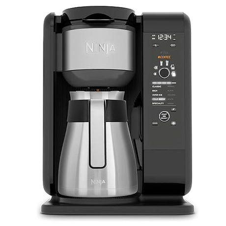Ninja CP307C Hot and Cold Coffee Brew System with Frother and Thermal Carafe, Black/Silver (Canadian Version) 50 oz