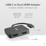 Plugable USB C to HDMI Adapter for Dual Monitors, 4K 60Hz USB C Hub for Windows and Chromebook, Driverless