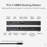 Plugable USB C Docking Station Dual Monitor, 11-in-1, USB4 40G 100W Laptop Charging Dock for Windows and Thunderbolt, 4K HDMI 2.1 up to 120Hz, 2.5Gbps Ethernet, SD Reader, 20W USB-C Charging