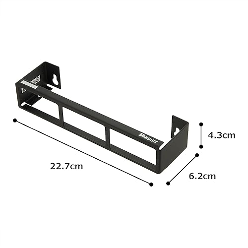 Panduit CWPP12WBL 12-Port Flat Patch Panel with Wall-Mount Bracket, Black
