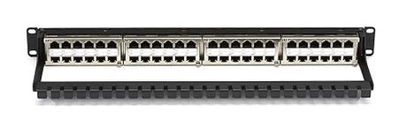 SpaceGAIN CAT6 High-Density Feed-Through Patch Panel Shielded 48-Port 1U