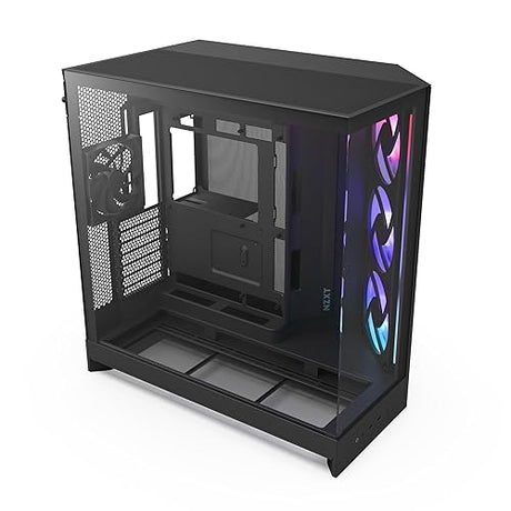 NZXT H9 Flow RGB (2025) Dual-Chamber Mid-Tower Case w/RGB Fans - All Black