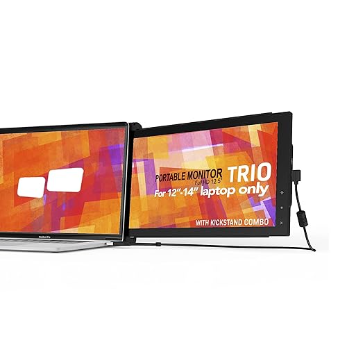 2023 Trio Portable Monitor for Laptop, 12.5 Full HD IPS Display, for  Triple Laptop Monitor Screen, Dual-Side Sliding, USB A/Type-C Plug and Play