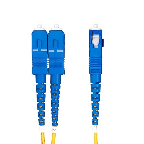 StarTech.com 1m (3.3ft) LC to SC (UPC) OS2 Single Mode Duplex Fiber Optic Cable, 9/125µm, 100G, LSZH Fiber Patch Cord