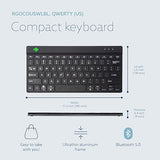 R-Go Compact Keyboard Bluetooth, with Break Software, Ergonomic Flat Design, Anti-RSI, Compatible with Windows/Mac OS, QWERTY (US), Black