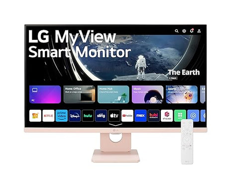LG 27 FHD IPS MyView Smart Monitor with webOS and Built-in Speakers, Pink