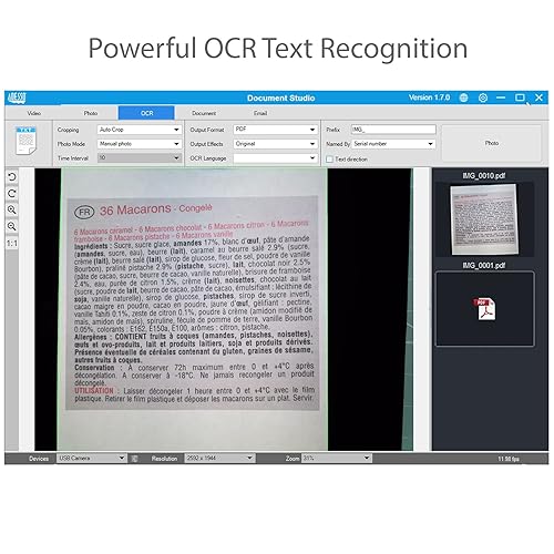 8 Megapixel Fixed-Focus A3 Document Camera Scanner with OCR Function