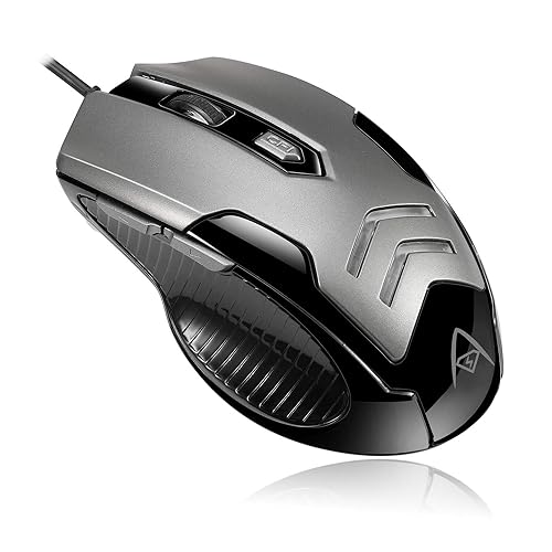 Adesso iMouse X1 Multi Color 6 Button Optical Ergonomic Gaming Mouse with 6 Foot USB Cable Wire and 4 Levels DPI Switch