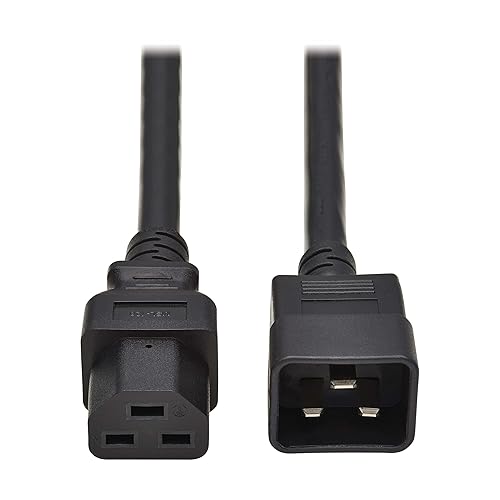 Tripp Lite C20 to C21 Power Extension Cord, 3 Feet / 0.9 Meters, 20 Amps, 250 Volts, 12 AWG, Heavy Duty Jacket, Black, IEC-320-C20 to IEC-320-C21, Manufacturer's Warranty (P035-003)