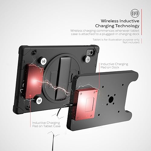 Wireless Charging Magnetic Case – CTA Digital Wireless Tablet Case and Docking Station Metal Wall Mount and Plate with Magnets for iPad 10th Gen. 10.9-inch - Black (PAD-ICCWALL109)