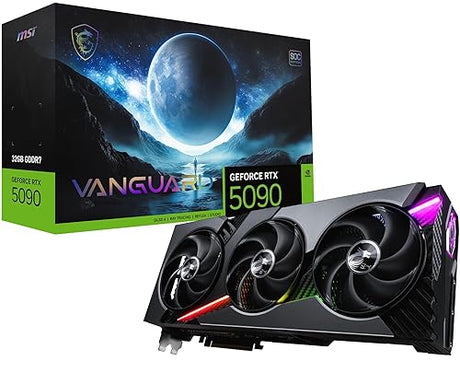 MSI Gaming RTX 5090 32G Vanguard SOC Graphics Card (32GB GDDR7, 512-bit, Extreme Clock TBD MHz, DisplayPort x3 2.1a, HDMI 2.1b, NVIDIA Blackwell Architecture)