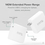 Plugable 140W USB C Charger, GaN Wall Charger for Laptop, PD 3.1 (EPR) Power Adapter, Compatible with MacBook Pro, MacBook Air iPad Pro, Surface and USB-C Devices