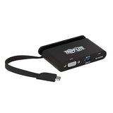 Tripp Lite USB-C Hub with 1080p VGA, USB-A, USB-C PD Charging (5A, 100W), Thunderbolt 3, DisplayPort Alt Mode, 5 Gbps, Black (U444-T6N-VUBC)