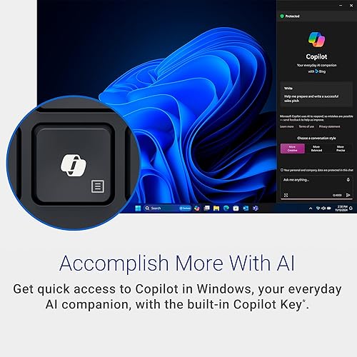 Dell KB525C Wired Collaboration Keyboard - USB-C & USB-A Versatile connectivity, 15 Programmable Shortcuts Keys, Collaboration Keys - Zoom & Microsoft Teams, Copilot Key, Silent Keys - Black