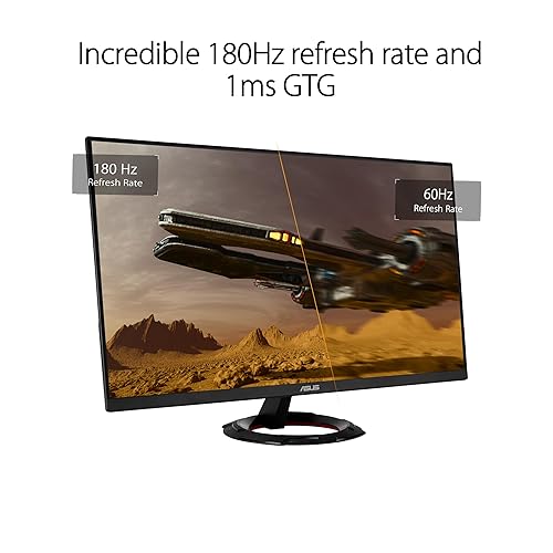 ASUS TUF Gaming 23.8” 1080P Monitor (VG249Q3R) – Full HD, 180Hz, 1ms, Fast IPS, Extreme Low Motion Blur, FreeSync, Variable Overdrive, Shadow Boost, Eye Care, 100% sRGB, 3 yr Warranty 23.8 Fast IPS FHD 180Hz FreeSync