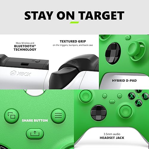 Xbox Wireless Gaming Controller (2025) – Velocity Green – Play on, Windows, Android, iOS, FireTV Sticks, Smart TVs, VR Headsets Controller Velocity Green