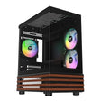 Thermaltake View 170 WS ARGB; Micro Chassis; Bottom Wood Trim; 3x120mm ARGB Lite Fans Included; 340mm GPU Clearance; 160mm Air Cooler Max Height; mATX/mITX; Black; CA-1Z4-00M1WN-WS