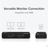 Plugable 4K DisplayPort and HDMI Dual Monitor Adapter for USB 3.0 and USB-C, Compatible with Windows and ChromeOS