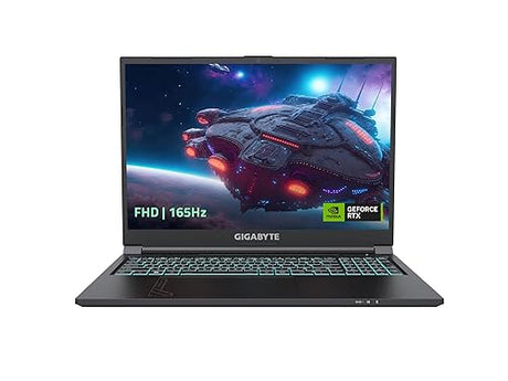 GIGABYTE G6 KF: 16 FHD 1920x1200 165Hz - NVIDIA GeForce RTX 4060 Laptop GPU - Intel Core i7-13620H - 16GB DDR5 RAM - 512GB SSD - Win11 Home - Gaming Laptop (G6 KF-H3US853SH), Black